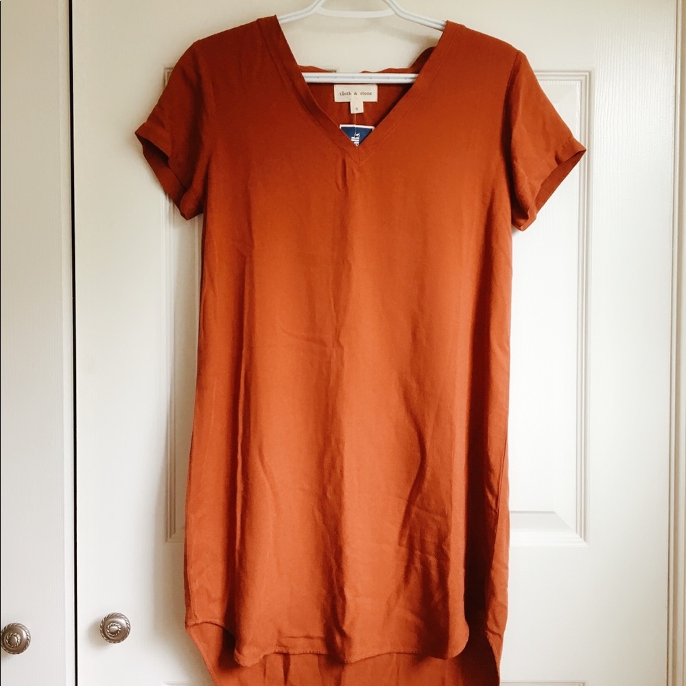 NWT Cloth & Stone orange t shirt dress